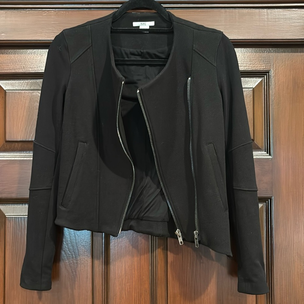 NWOT Helmut Lang Gala Knit Vintage Assymetric Women's Black Biker Jacket Size XS